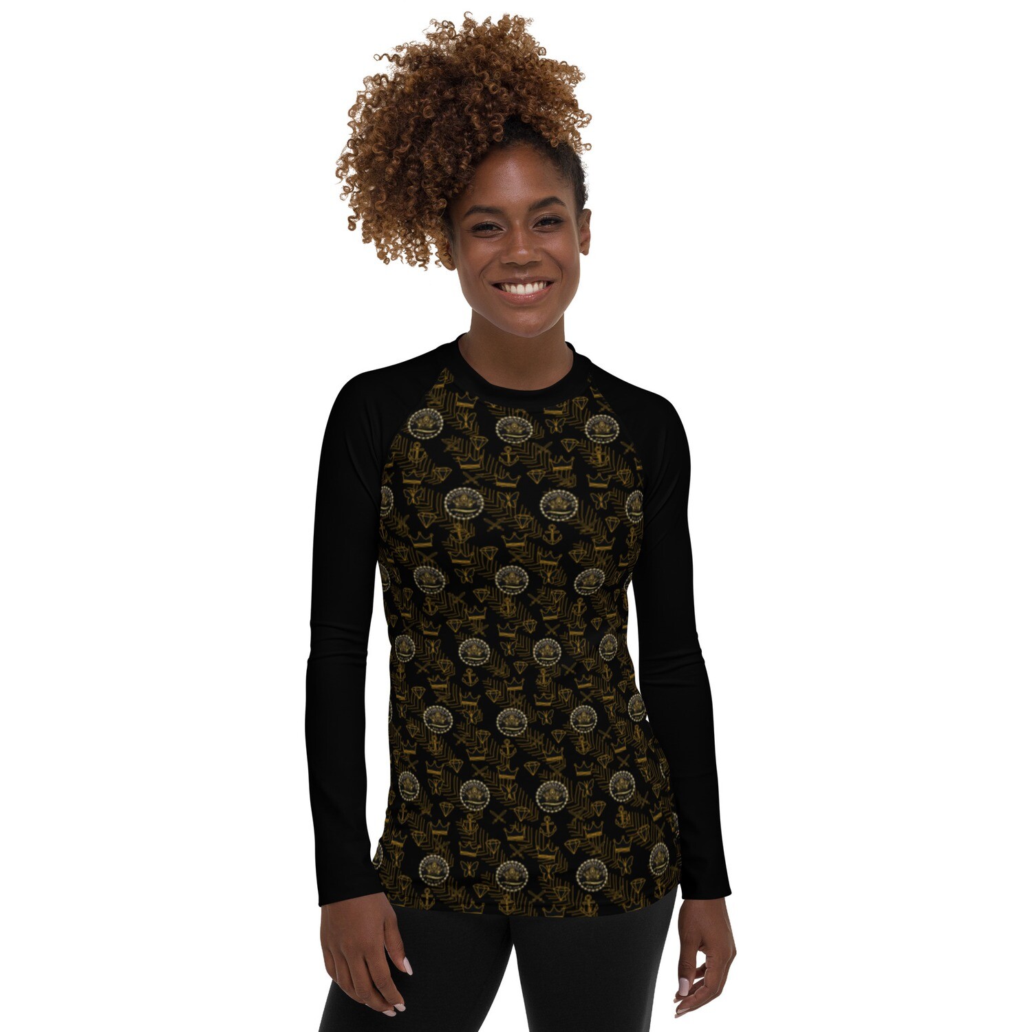 Royal Armor Women&#39;s Rash Guard Black Shirt