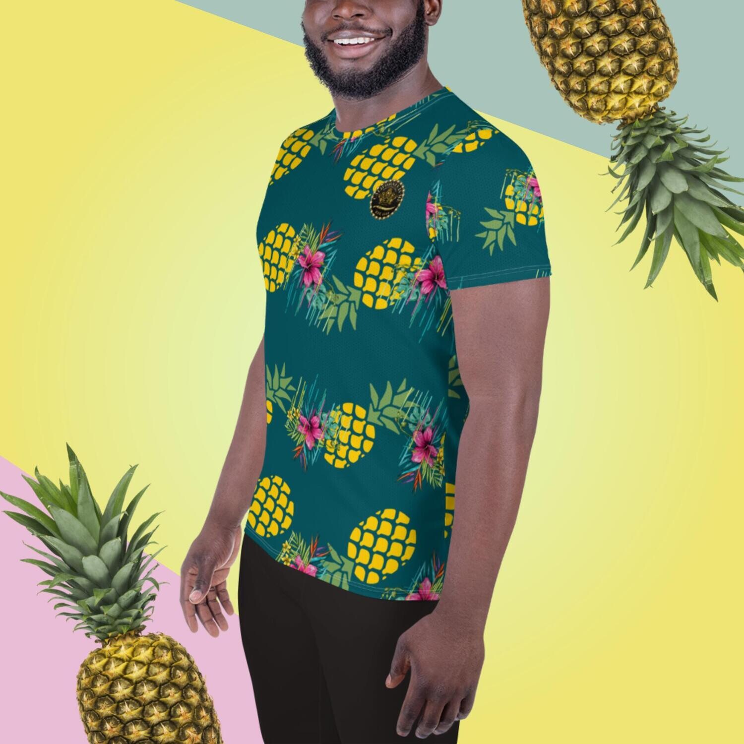Pineapple Paradise Men&#39;s Athletic T-shirt, Size: XS