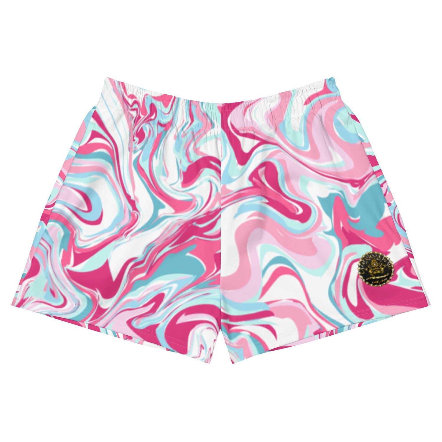 Watercolor Marble Women&#39;s Athletic Short Shorts, Size: XS