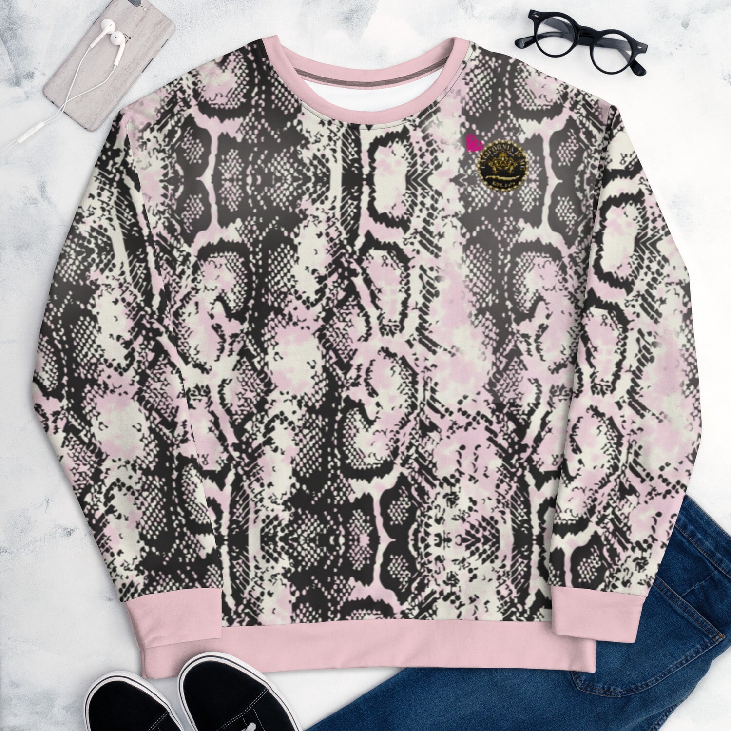 Snakeskin Women Sweatshirt, Size: XS