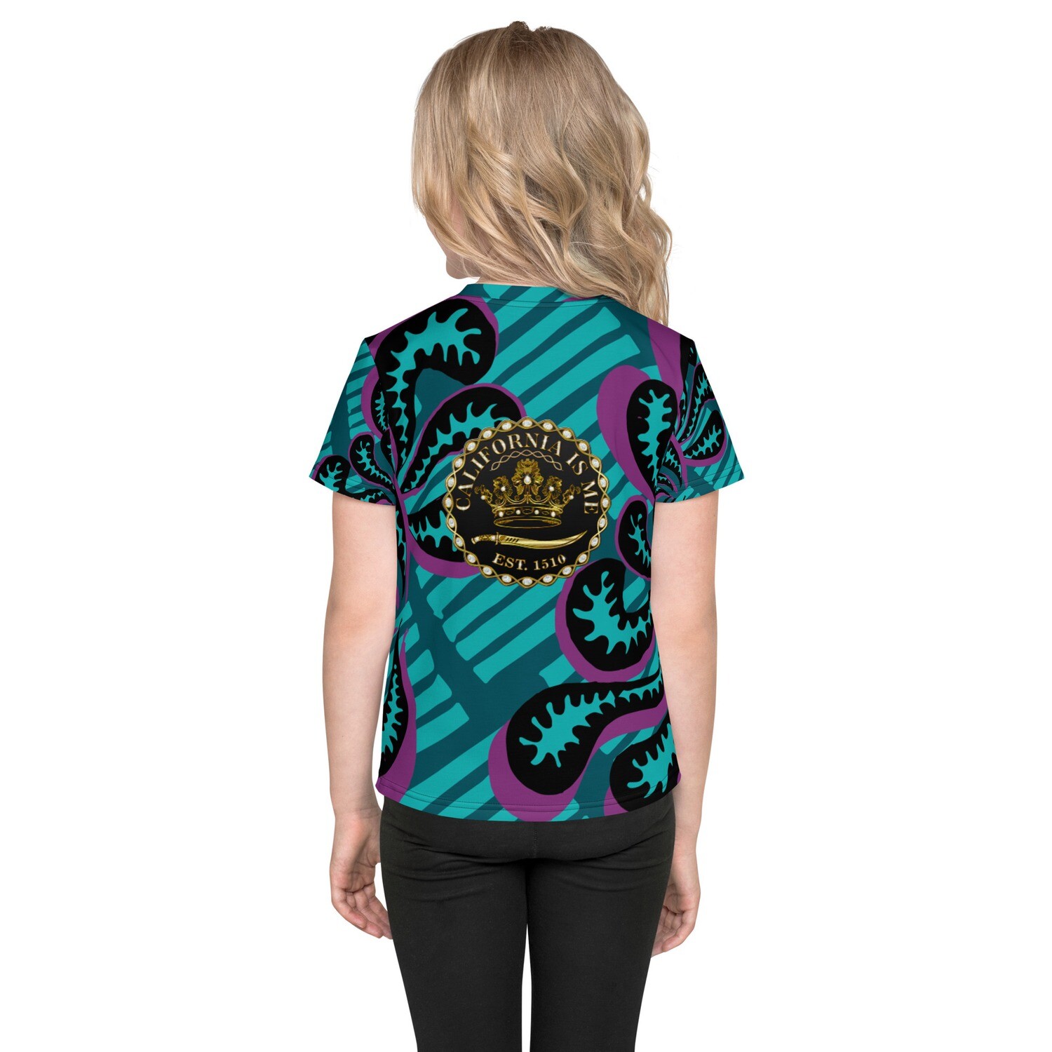 Purple Green Ocean Kids T-shirt
