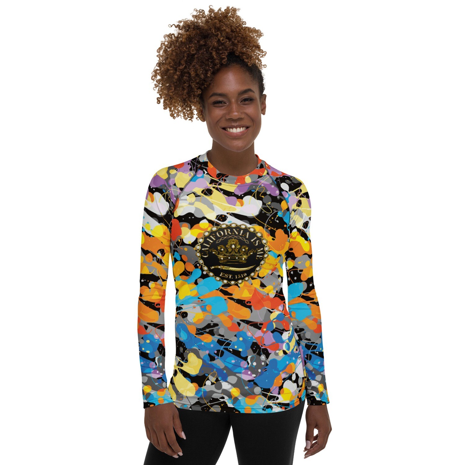 Splatter Paint Art on T-shirt Women&#39;s Rash Guard