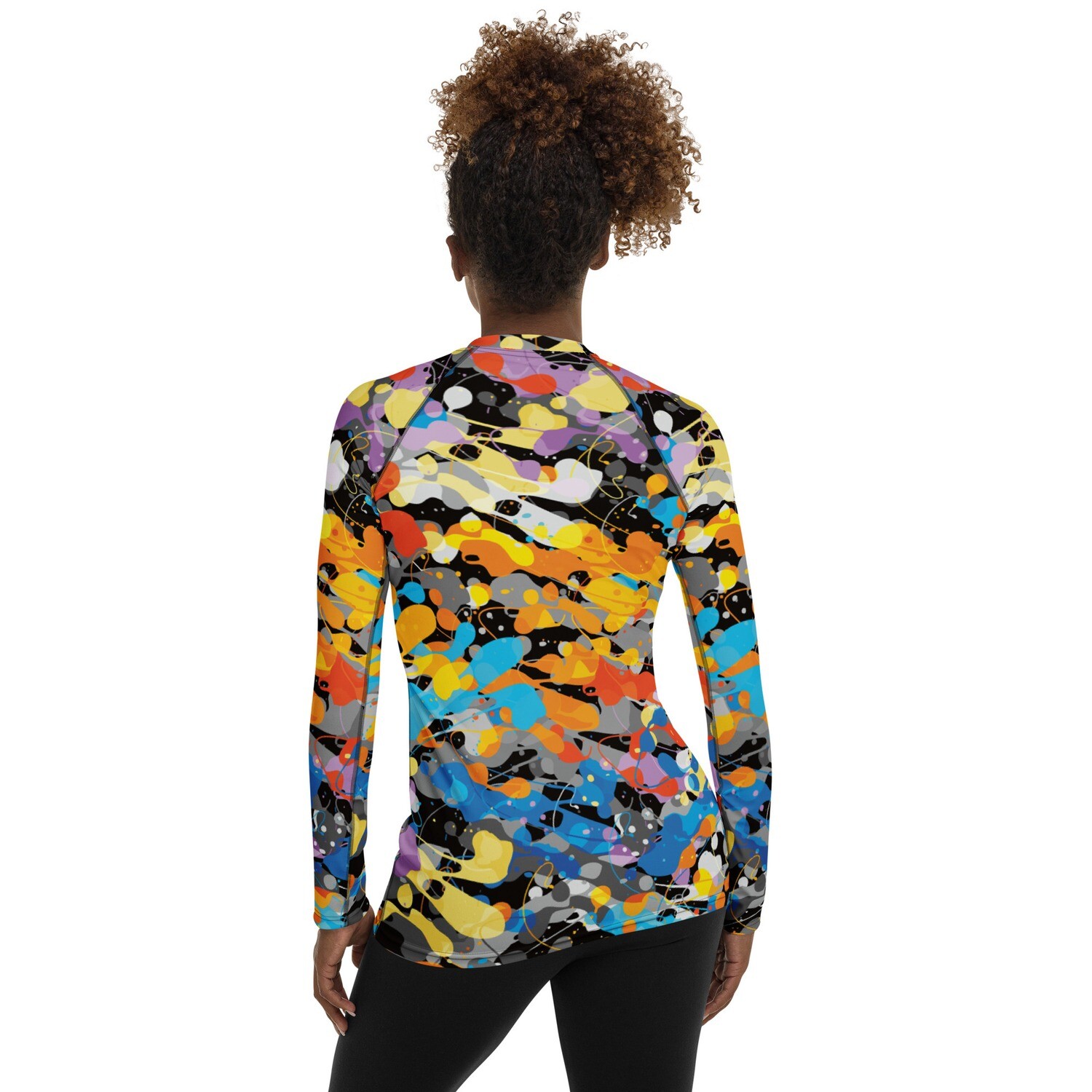 Splatter Paint Art on T-shirt Women's Rash Guard