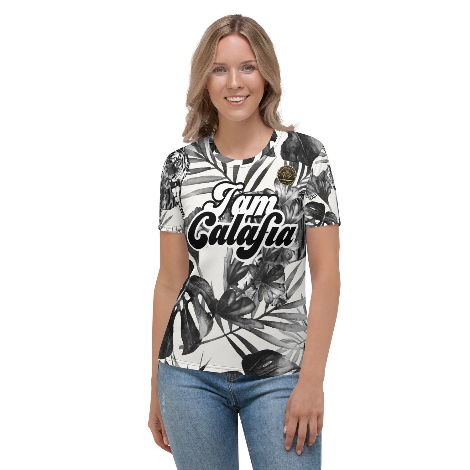 Tiger Palm Tropical Women&#39;s T-shirt, Size: XS