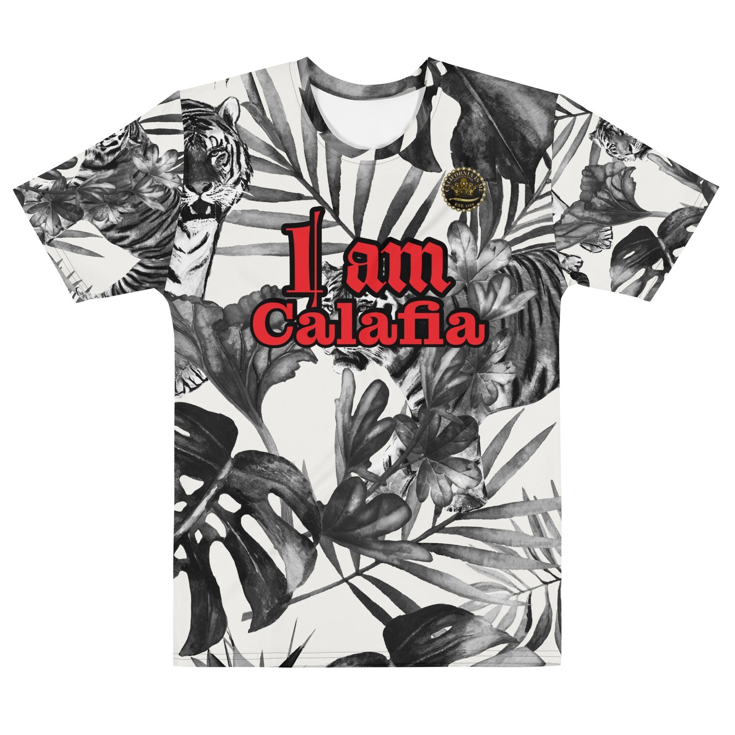 Tiger Palm Black White Men&#39;s t-shirt