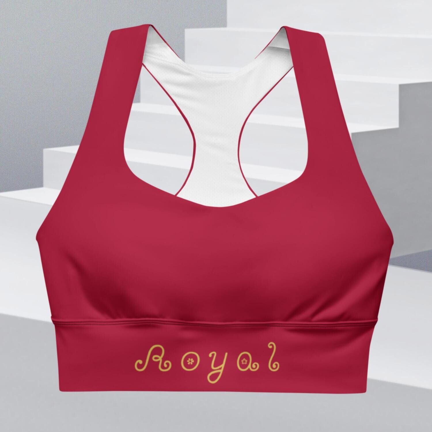 Royal - Fit For A Queen Carmine Longline Sports Bra, Size: XS
