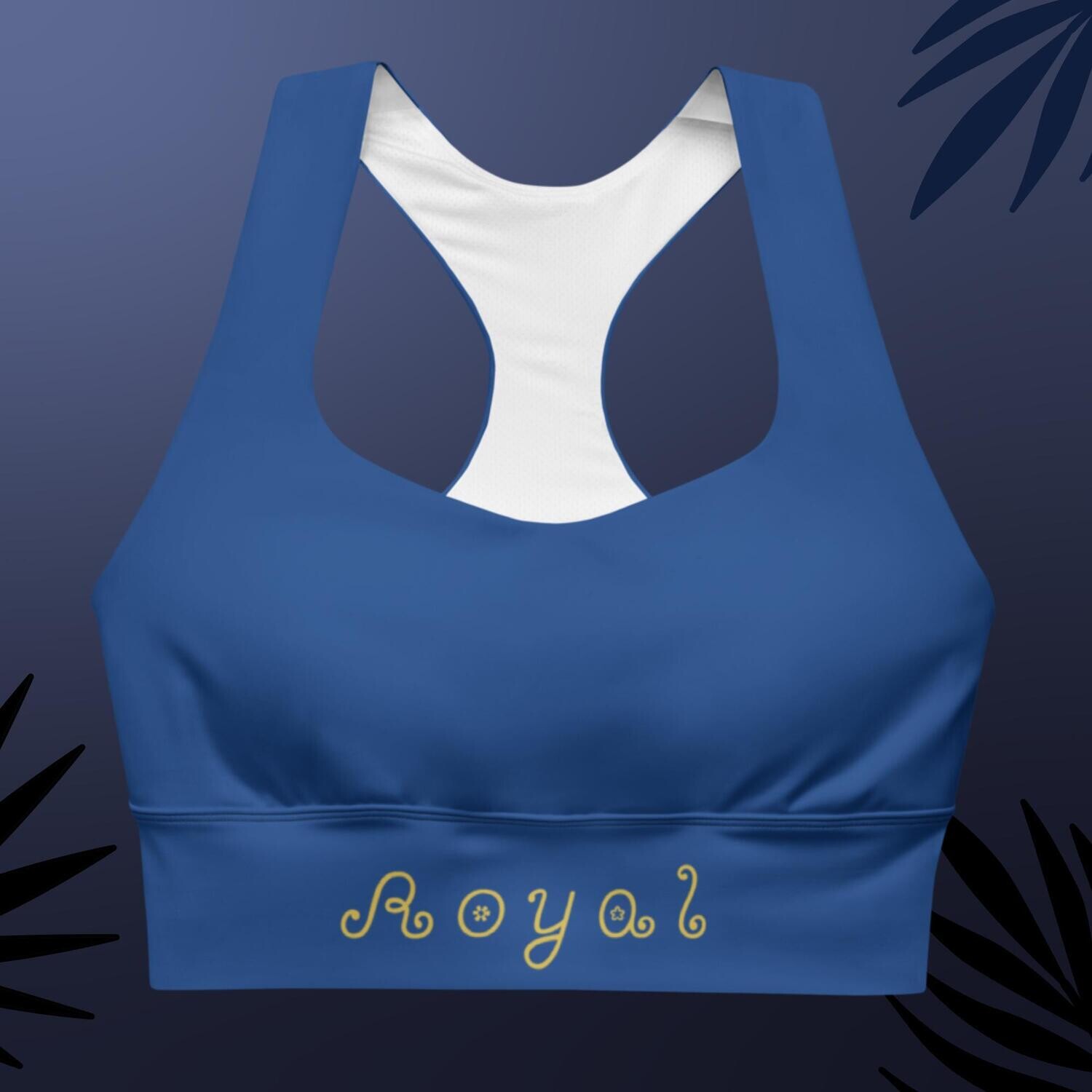 Royal - Fit For A Queen Blue Longline Sports Bra