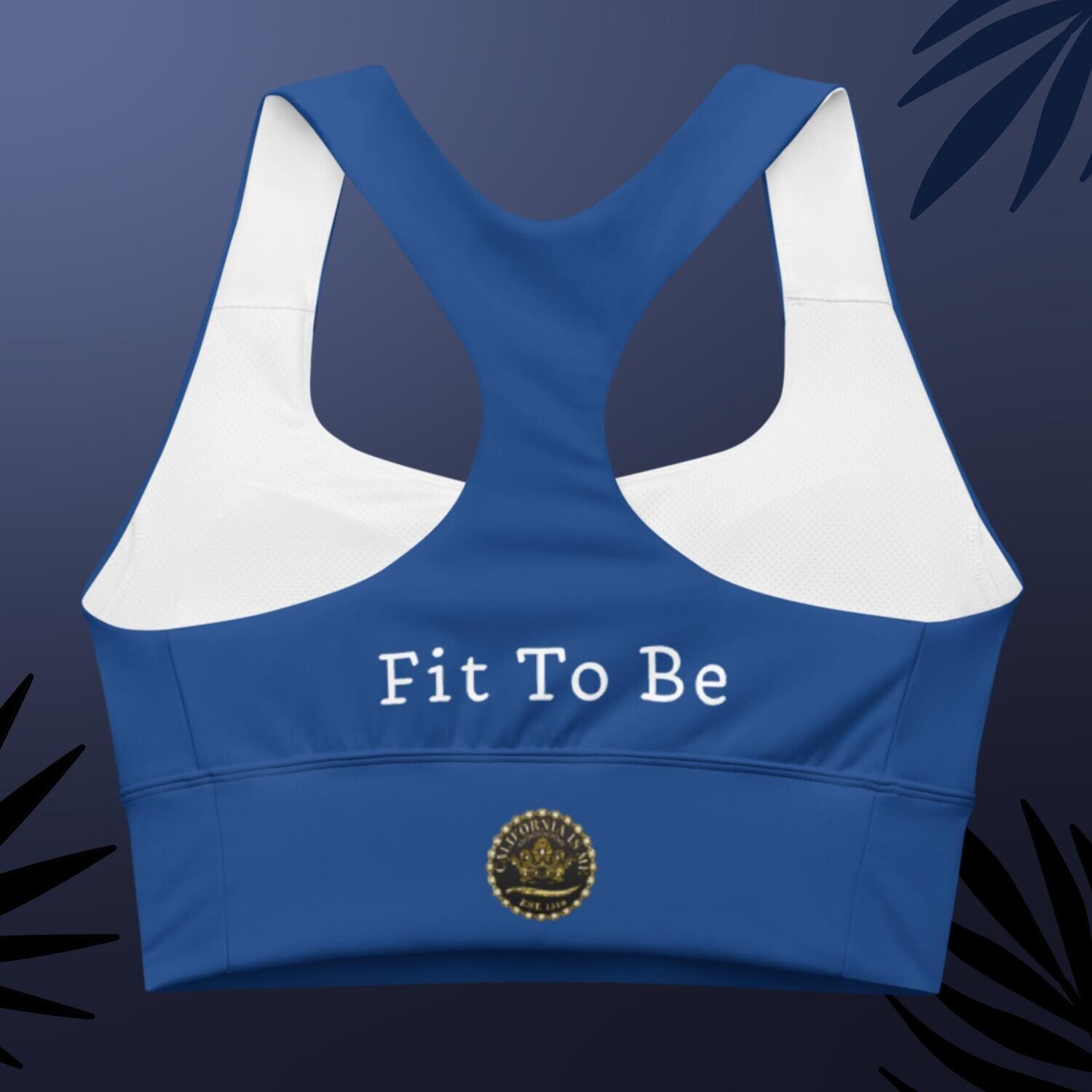Royal - Fit For A Queen Blue Longline Sports Bra