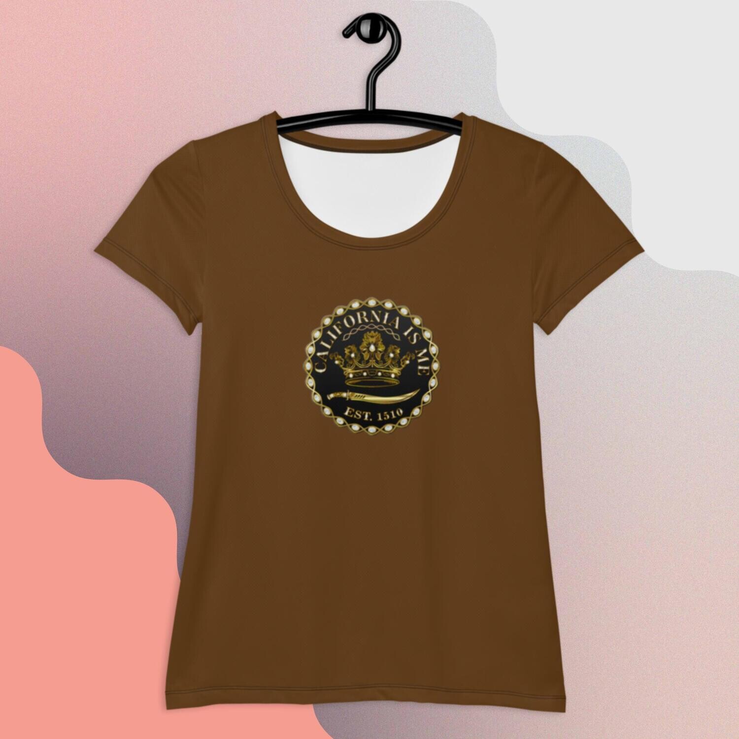 CALIFORNIA IS ME Women&#39;s Athletic Brave Brown T-shirt, Size: XS