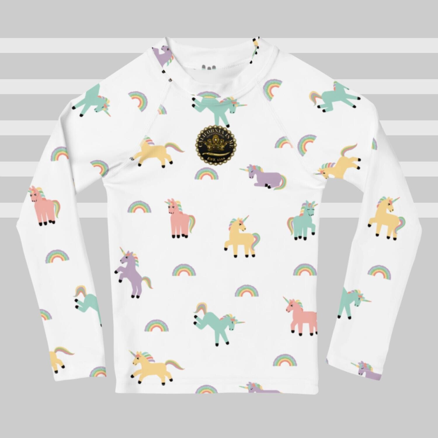 Colorful Unicorn Kids Rash Guard T-shirt