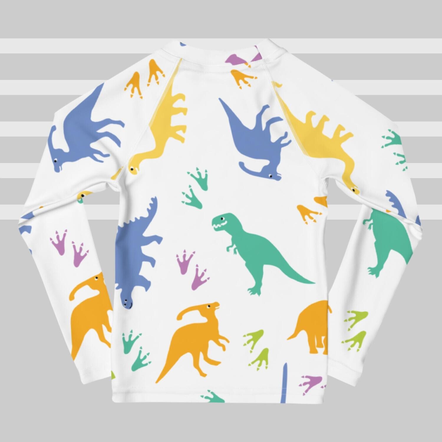Colorful Dinosaurs Kids Rash Guard T-shirt
