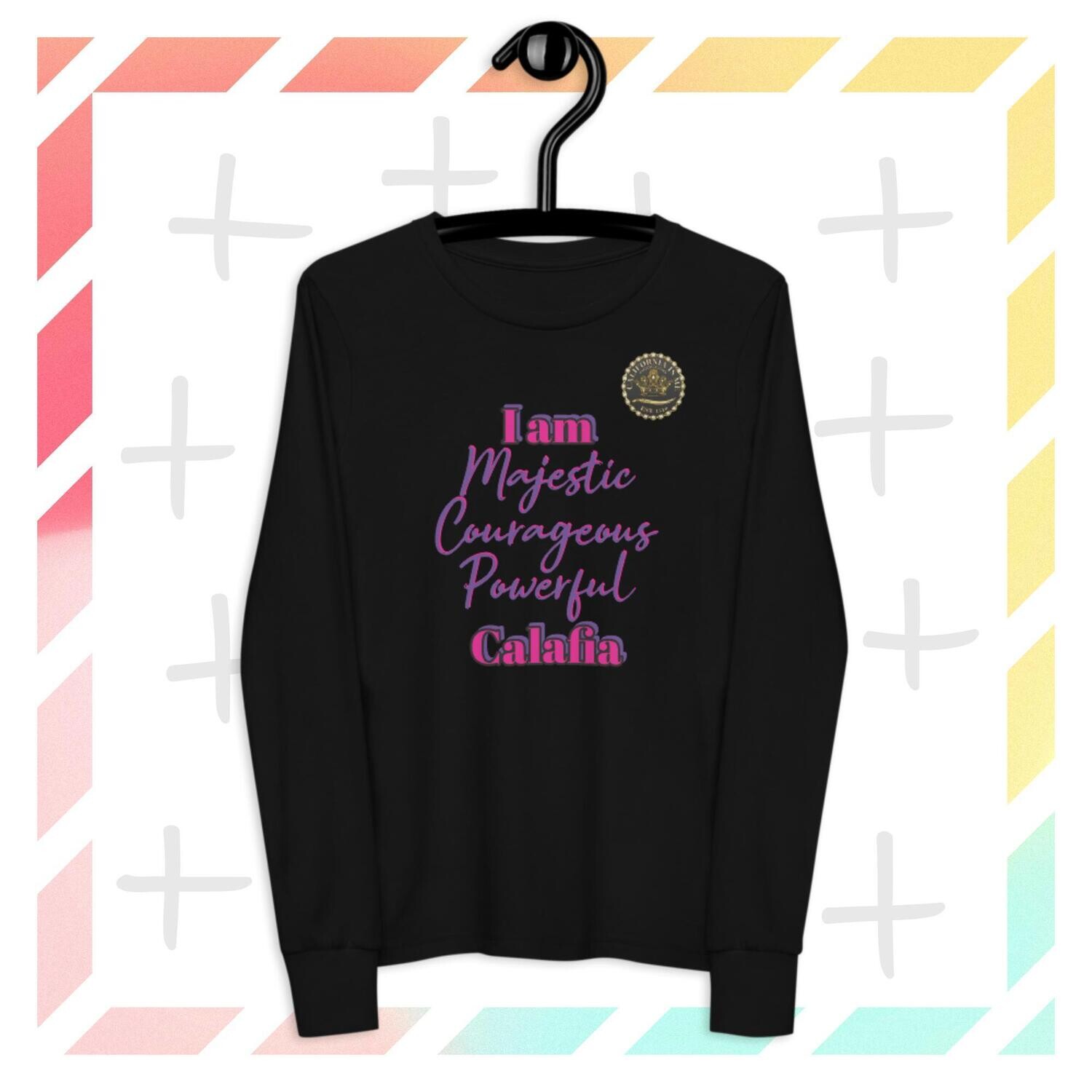 I Am Calafia Youth long sleeve tee, Color: Black, Size: S