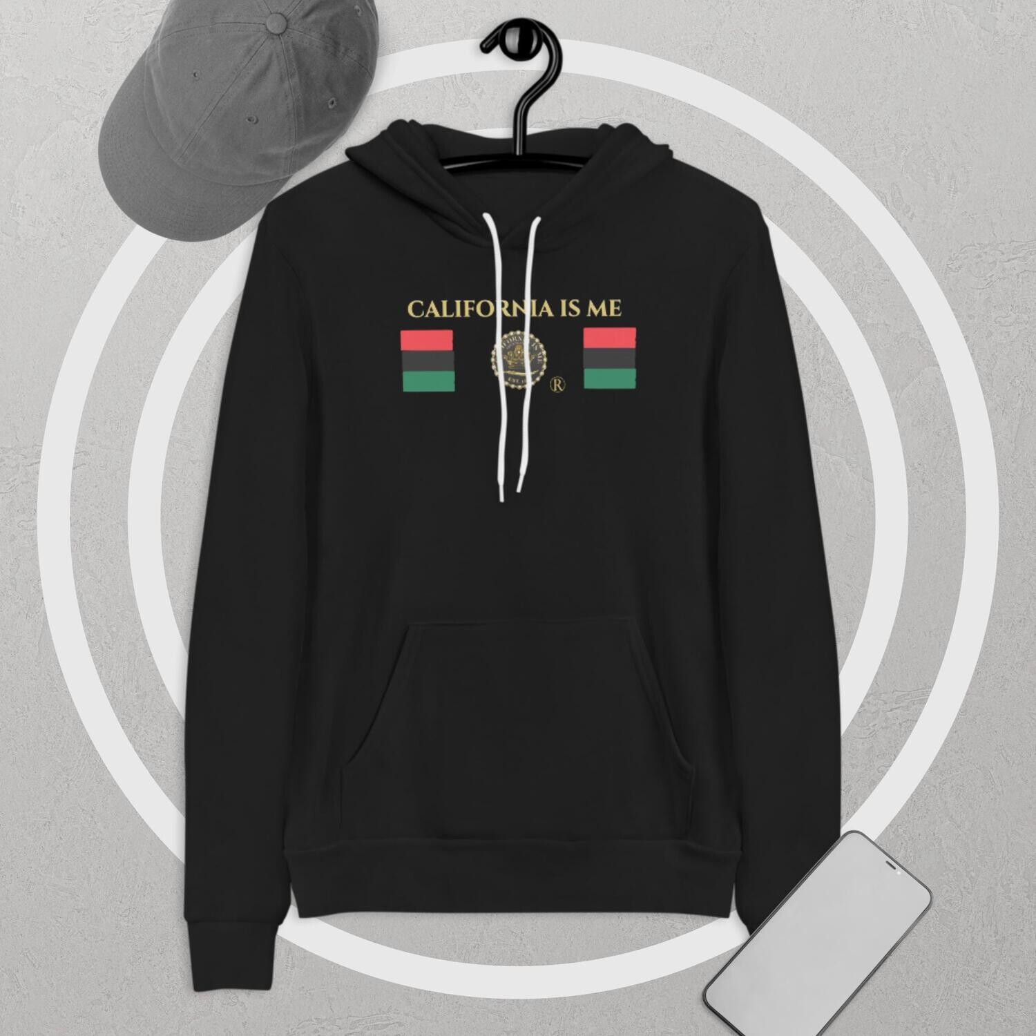 CALIFORNIA IS ME Brand Unisex hoodie, Color: Black, Size: S