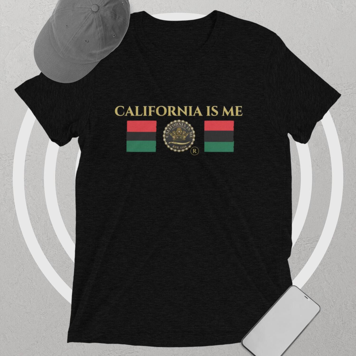 California Is Me Brand T-shirt, Color: Solid Black Triblend, Size: XS