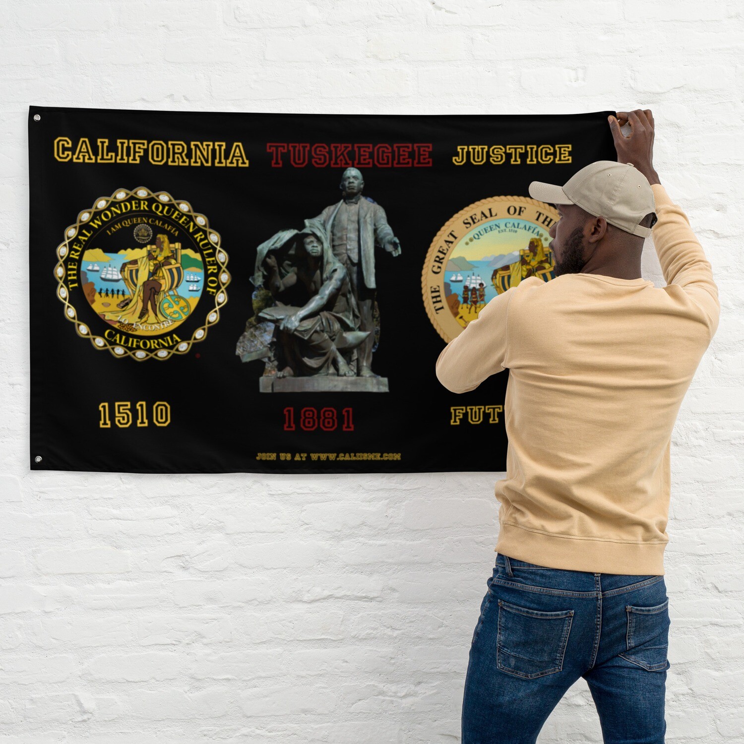 CALIFORNIA TUSKEGEE FUTURE FLAG IN BLACK