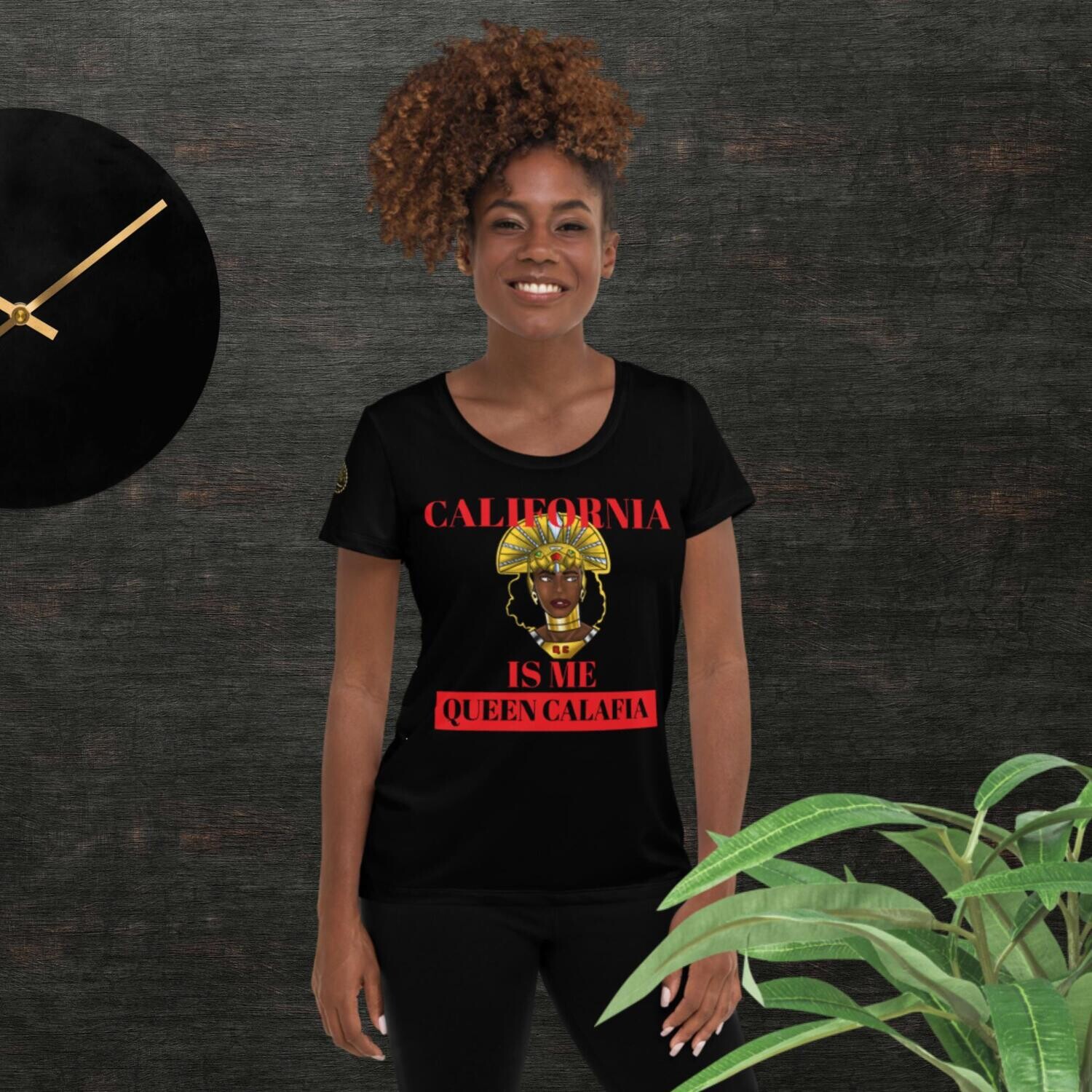 Queen Calafia Red Women's Athletic T-shirt