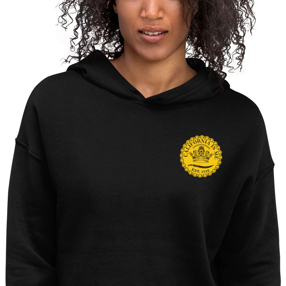 Crop Hoodie, Color: Black, Size: S