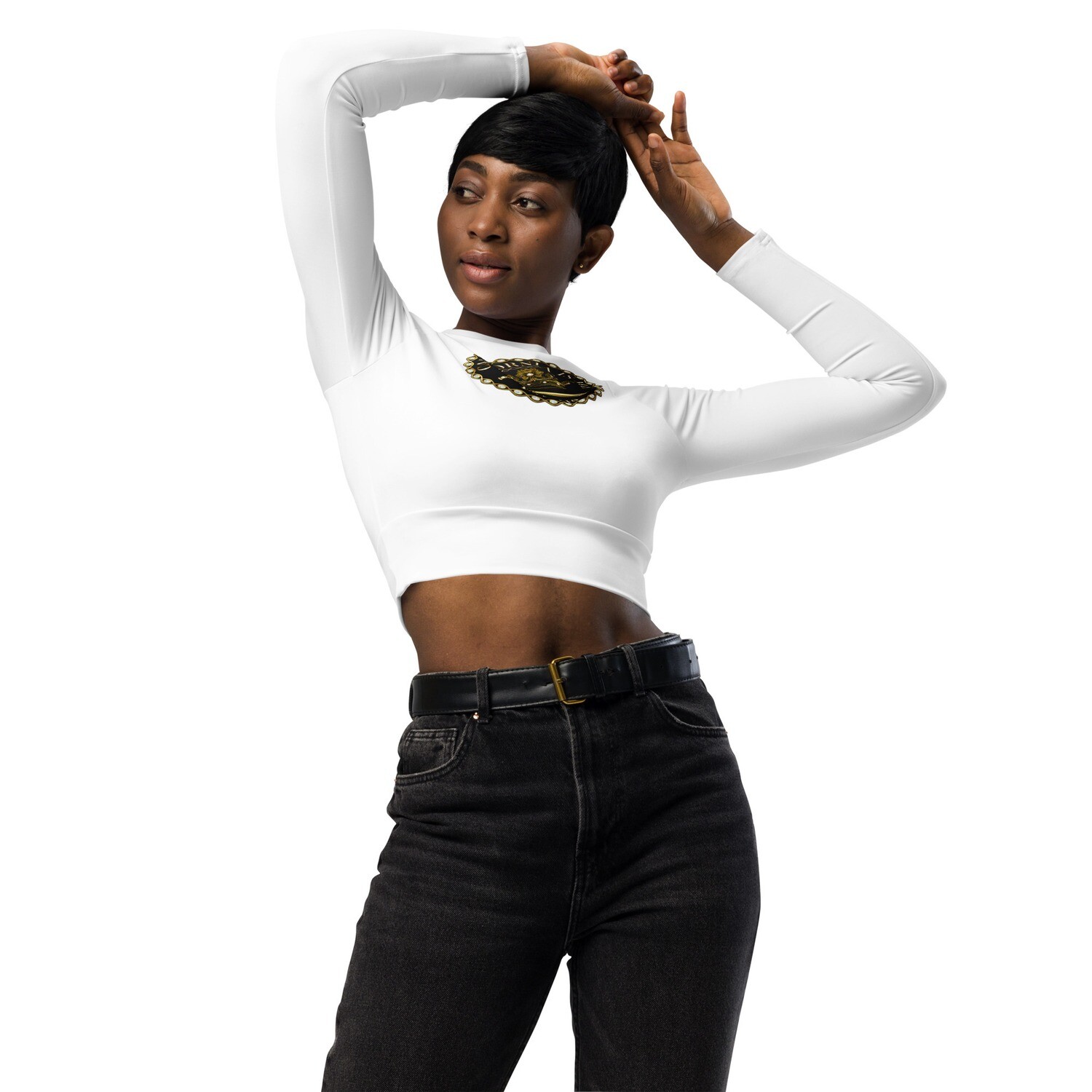 CALIFORNIA IS ME Brand Long-sleeve Crop Top