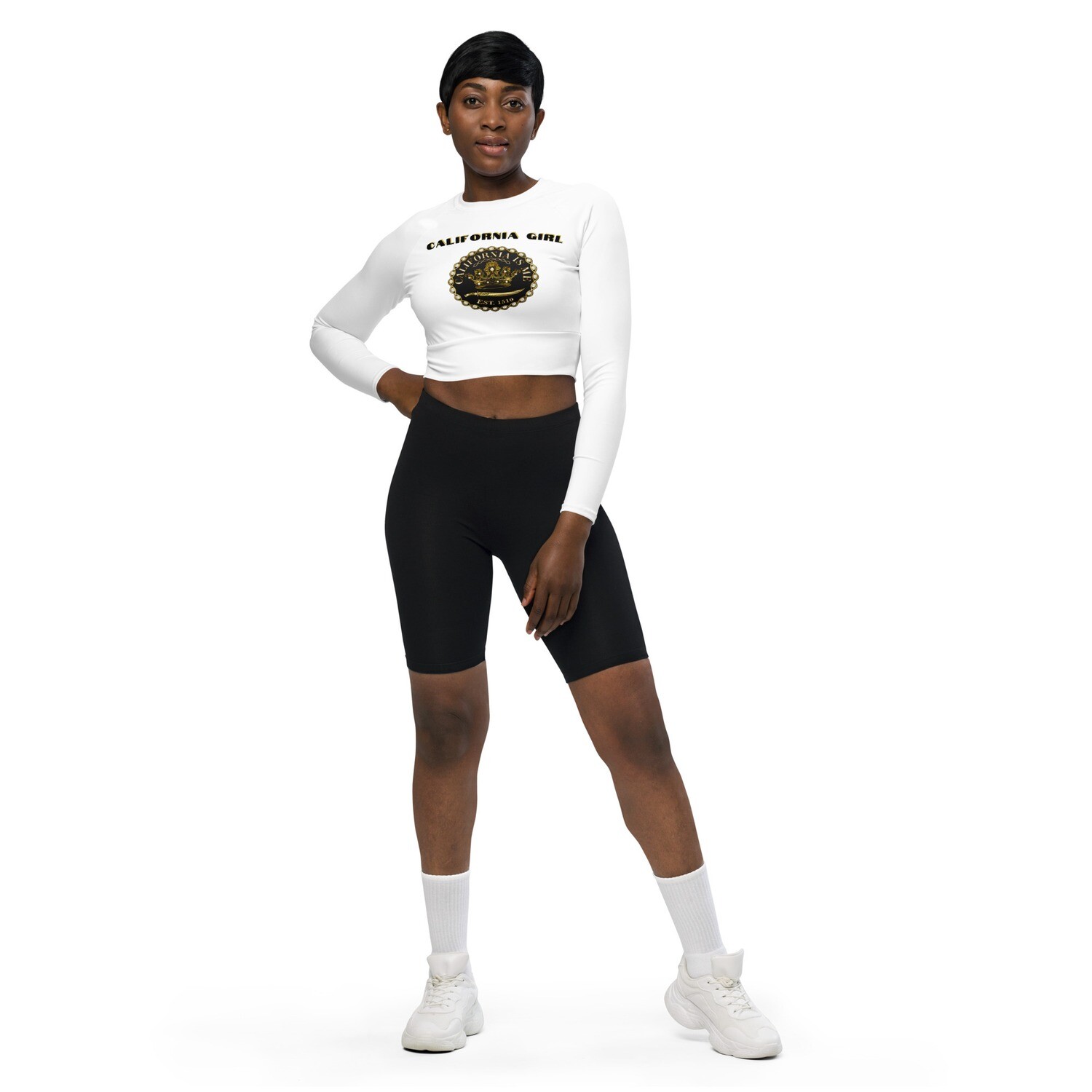 California Girl Long-Sleeve Crop Top, Size: 2XS
