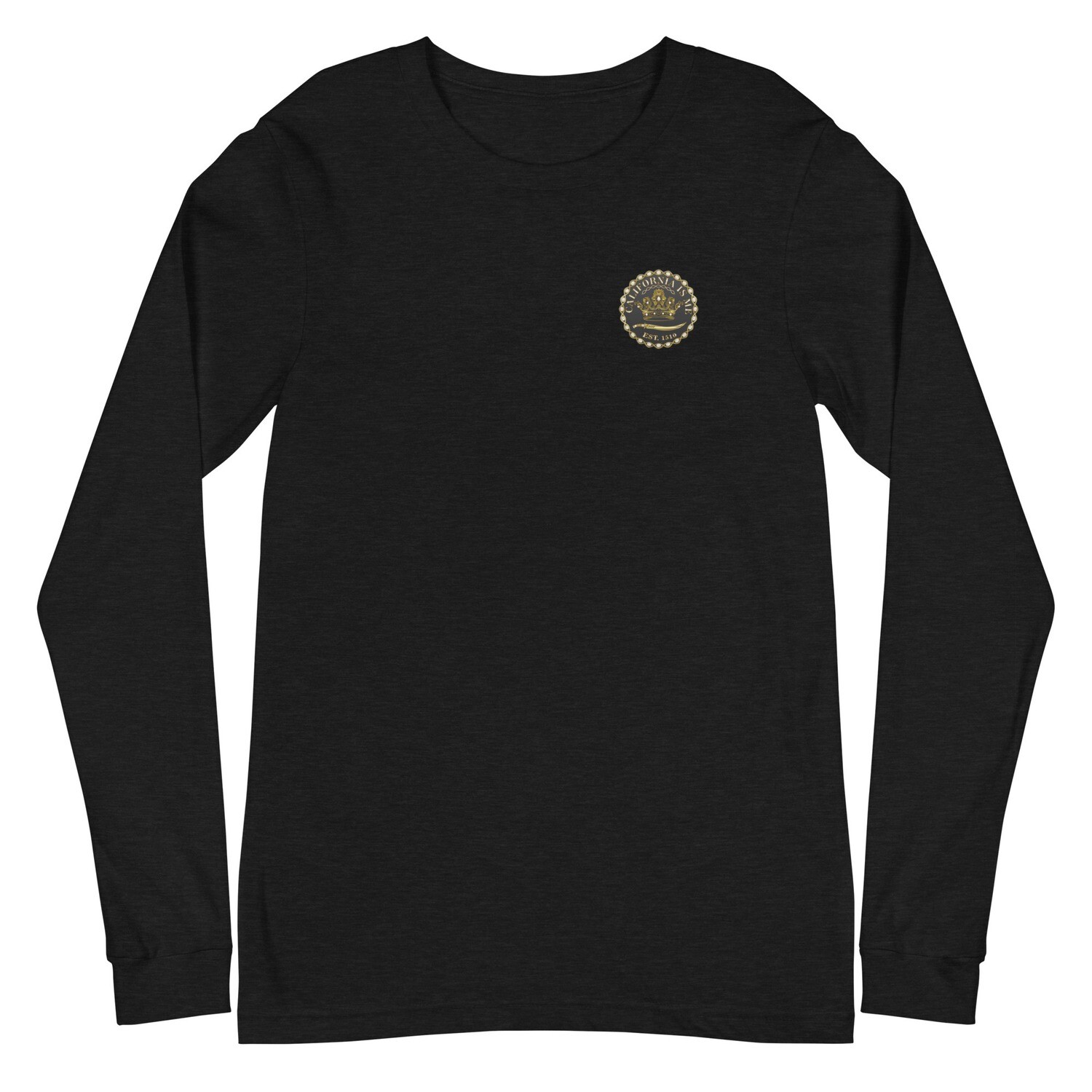 CALIFORNIA IS ME Brand Corner Long Sleeve Tee, Color: Black Heather, Size: XS