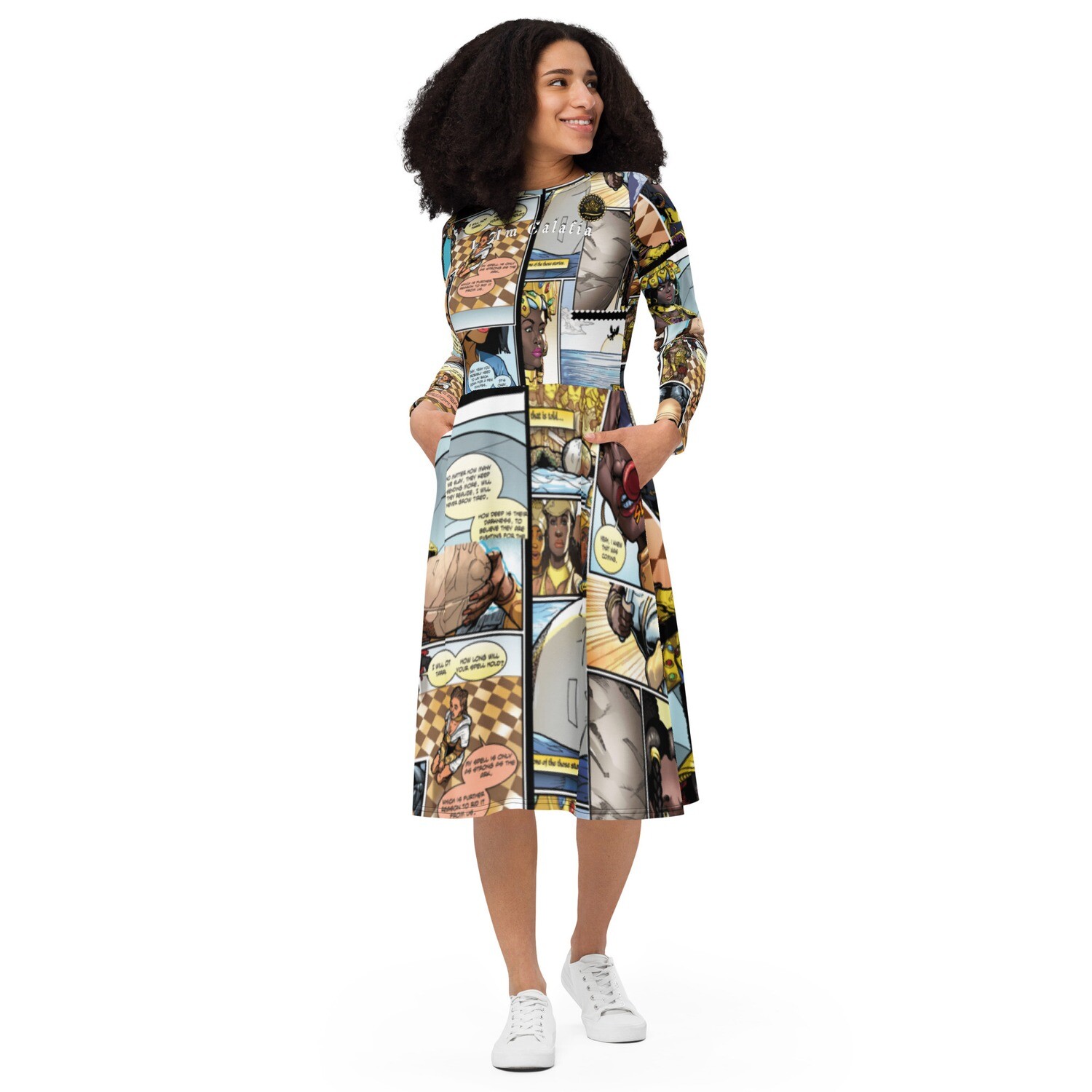 Queen Calafia Comic Book Long-Sleeve Dress