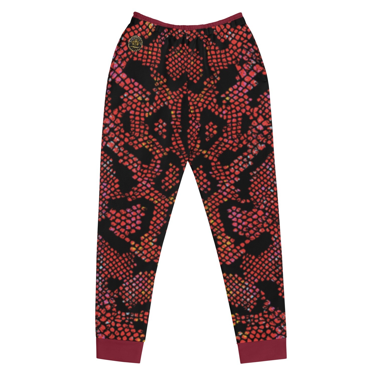 Tropical Snakeskin Deep Red Accent Women&#39;s Joggers, Size: XS