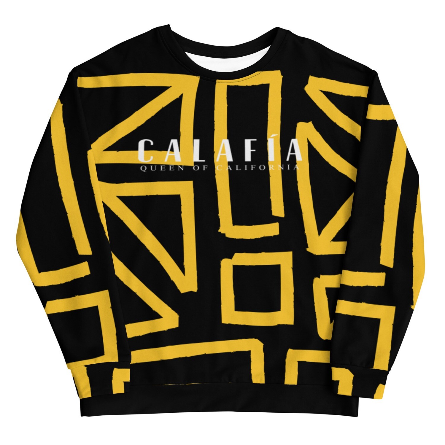 Octain Abstract Black Gold Unisex Sweatshirt, Size: XS