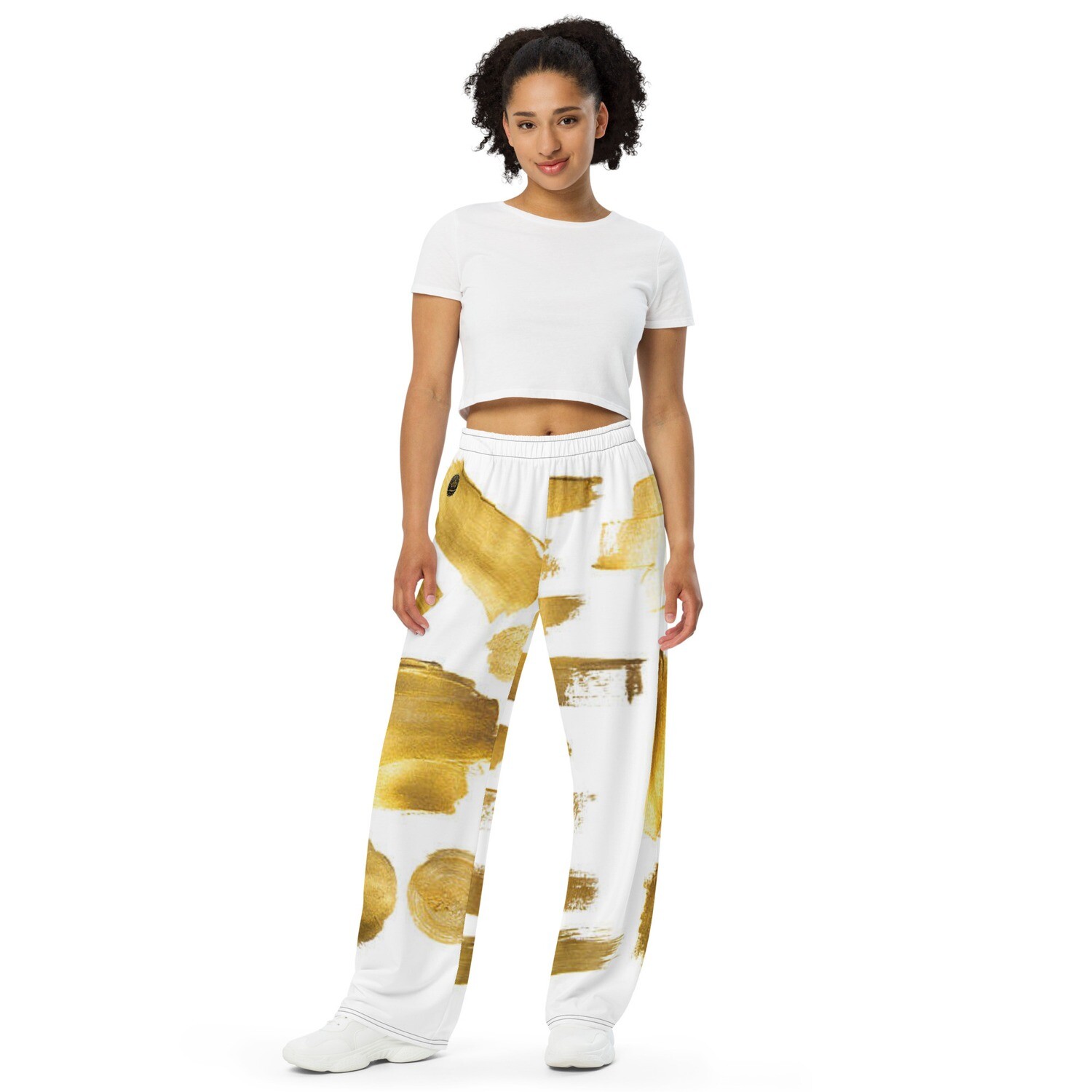 Gold Swiped Unisex Wide-leg pants