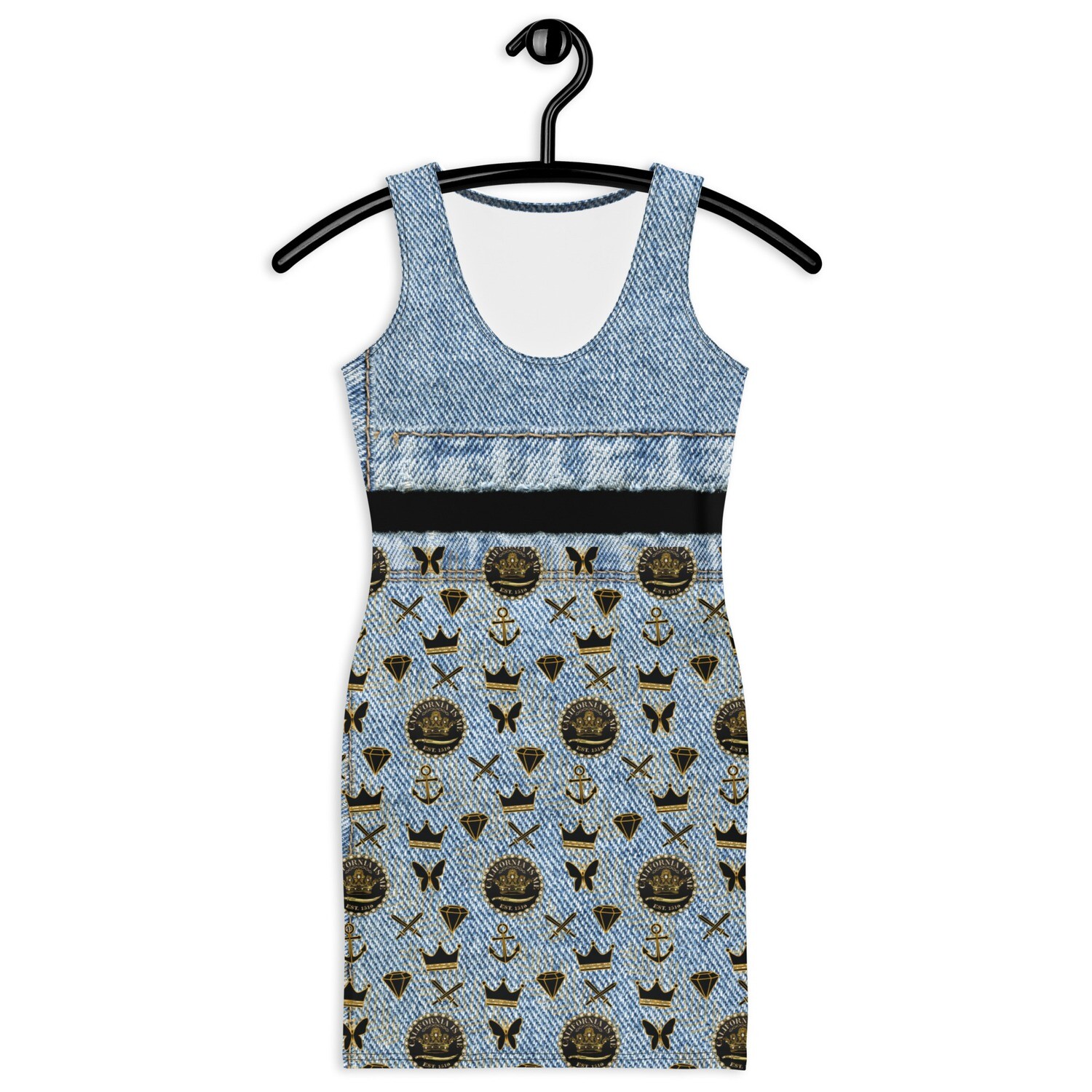 Royal Armor Denim Print Dress