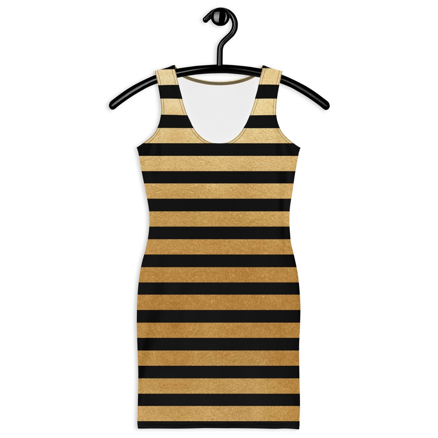 Gold Black Striped Dress