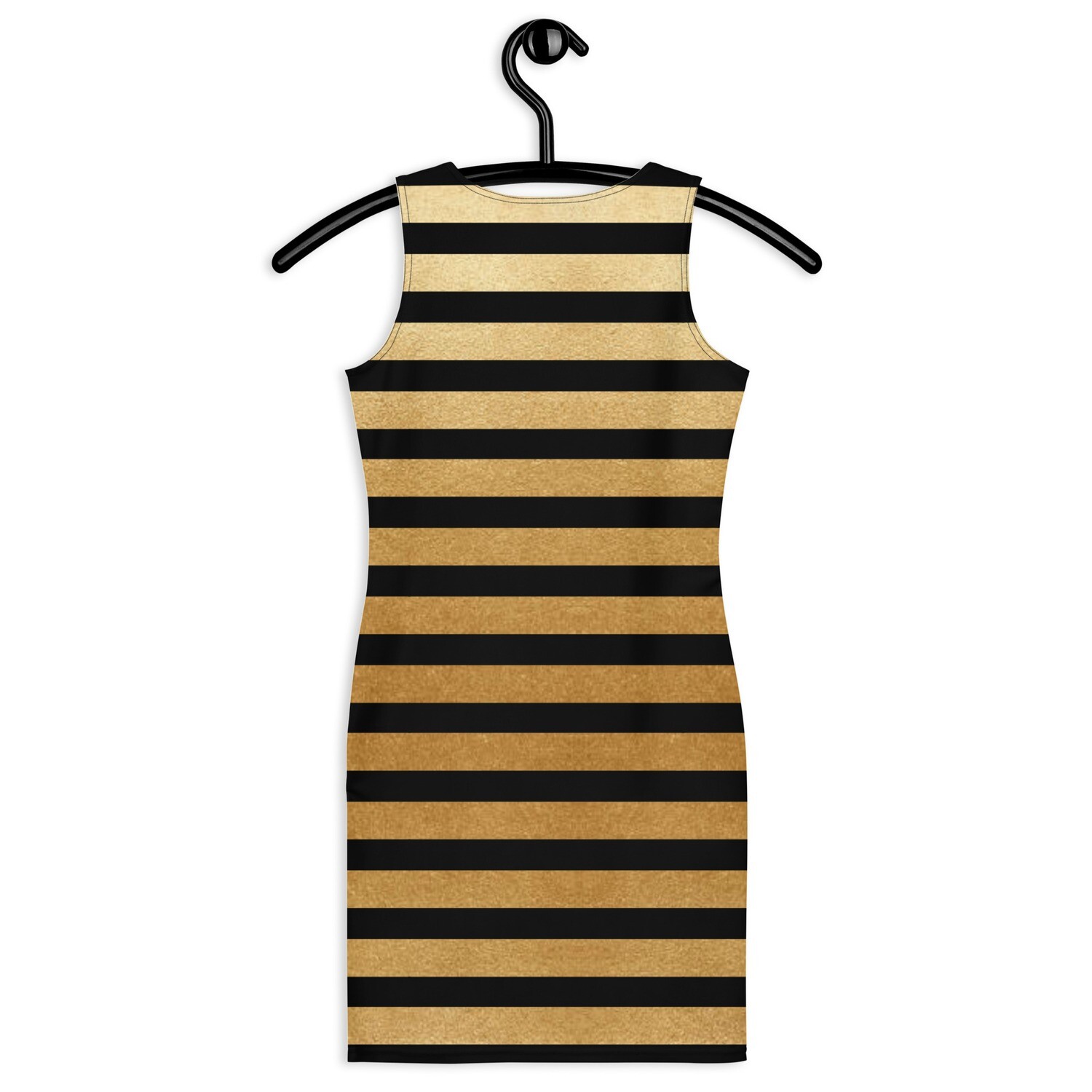 Gold Black Striped Dress