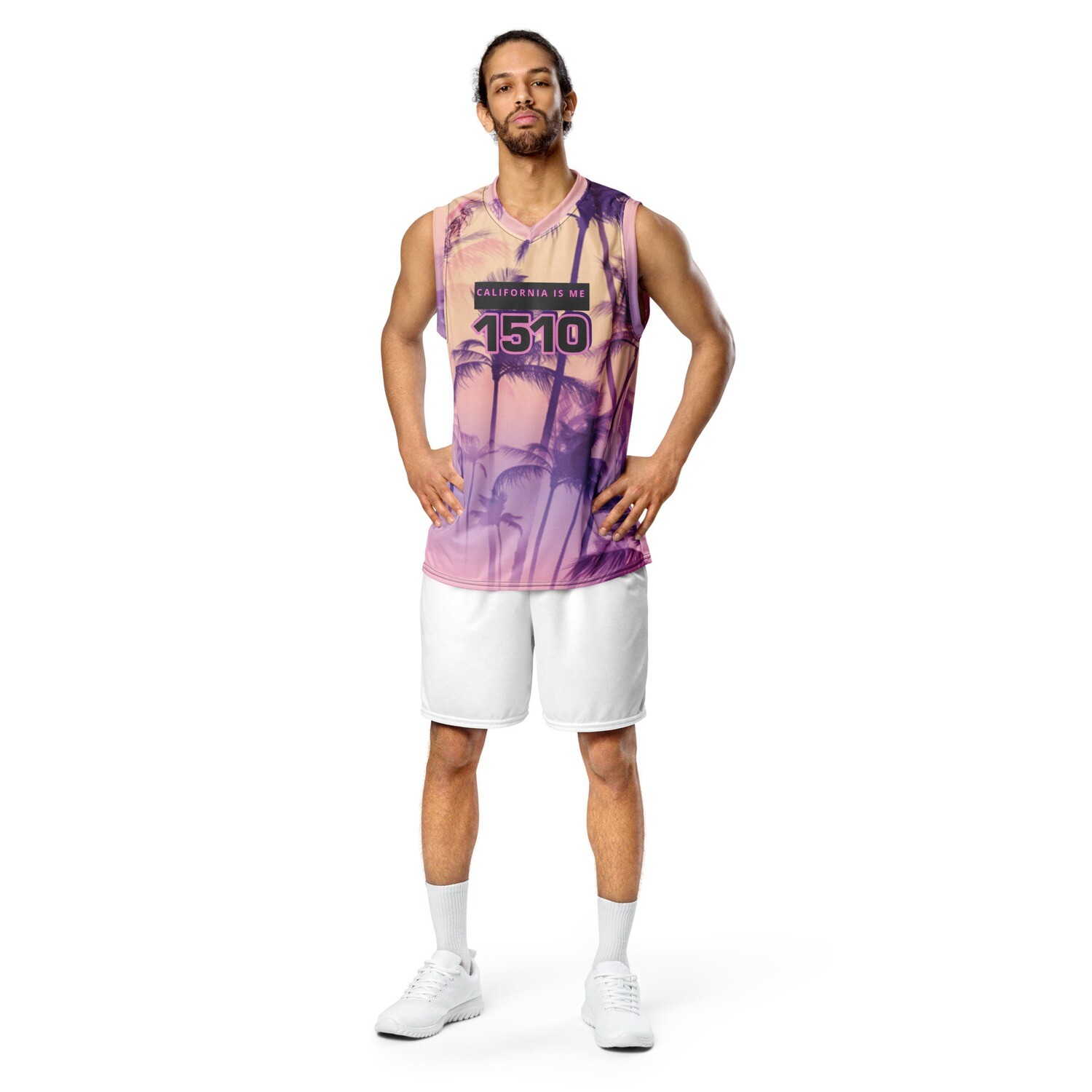 Palm Tree recycled unisex basketball jersey