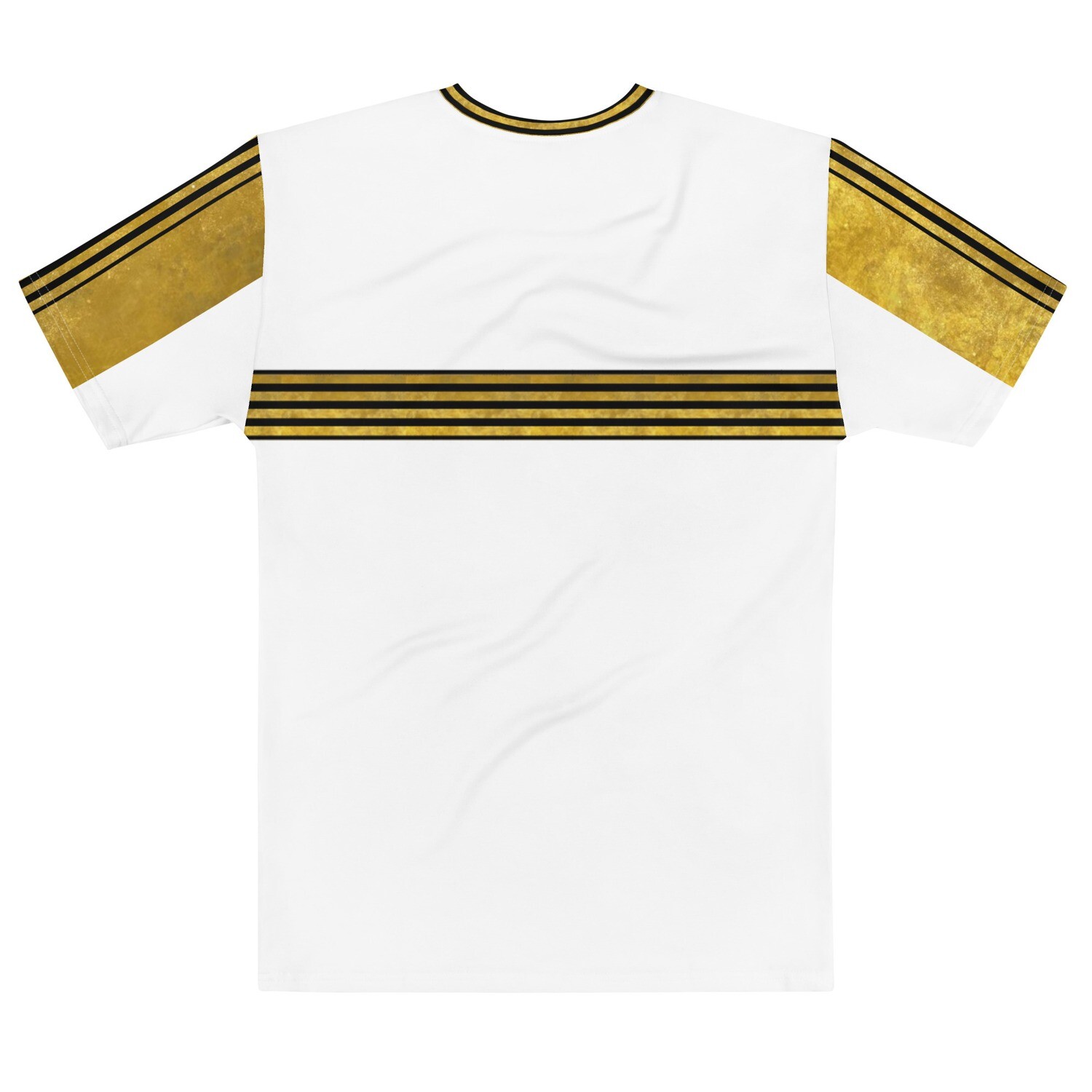 Calafias 14K Gold Stripped Sleeve Men's T-shirt