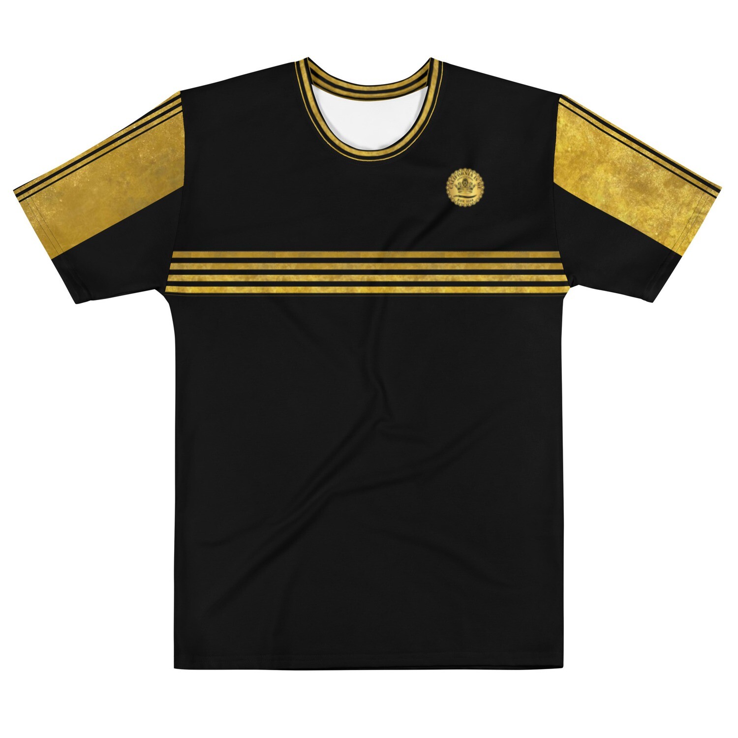 Calafia&#39;s Gold 14K Stripped Sleeve Men&#39;s t-shirt