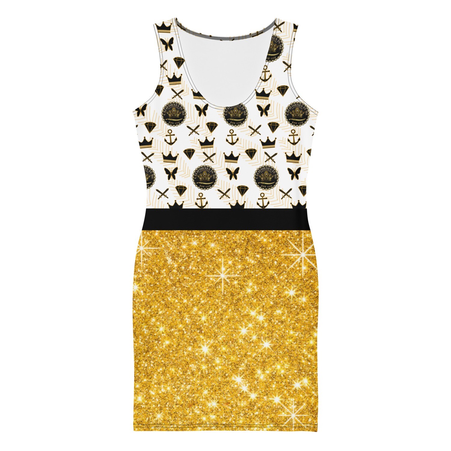 Calafia&#39;s Gold Sparkle Block Dress