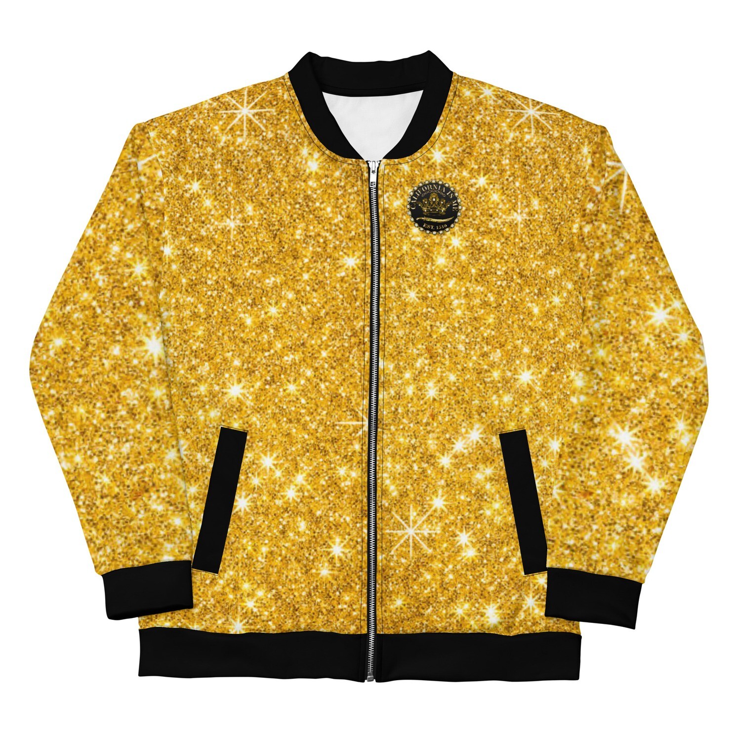 Black Gold Sparkle Unisex Bomber Jacket