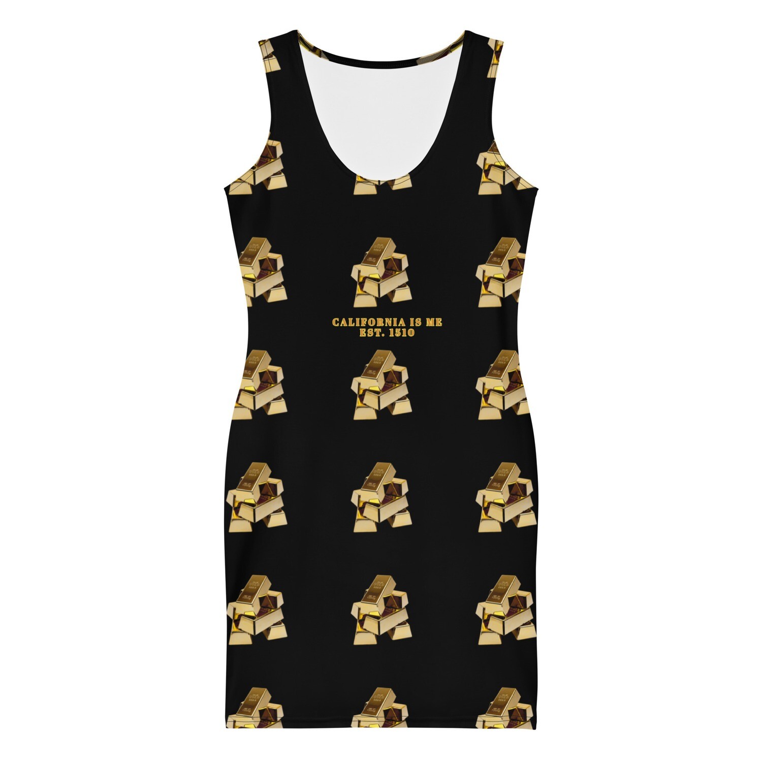 Black Gold Bar Stacks Dress