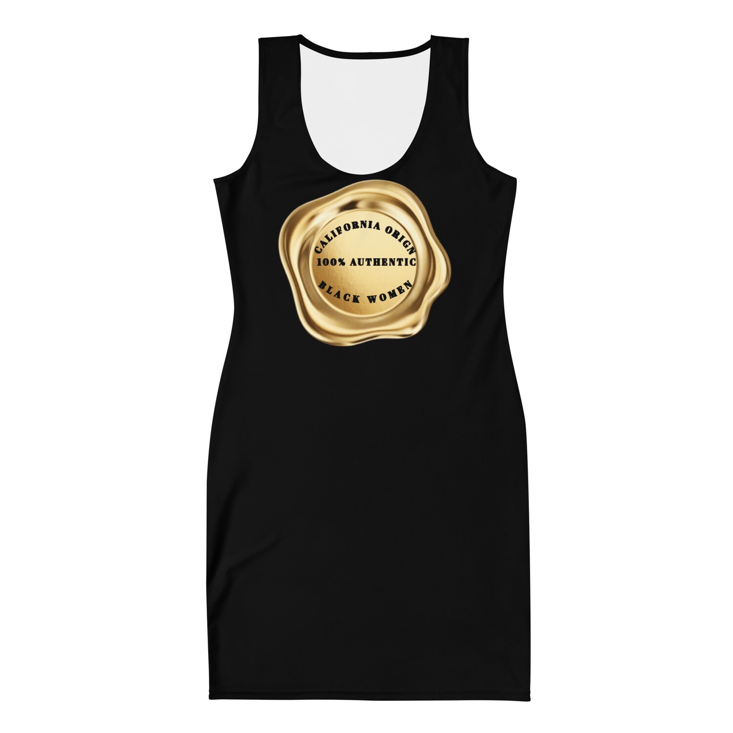 Black Gold Stamped 100% Authentic Black Women Dress