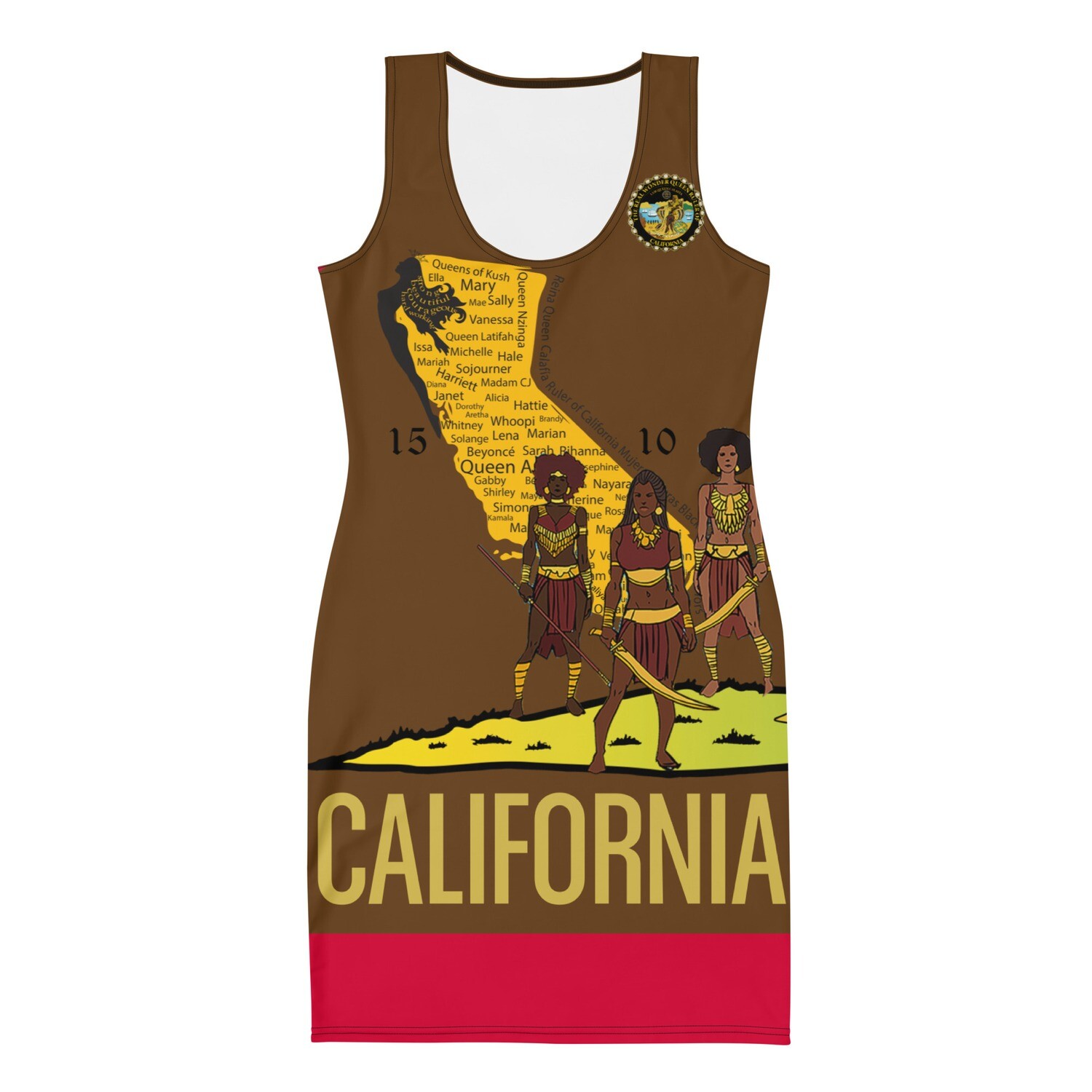 California Flag Righted Jersey Warrior Dress