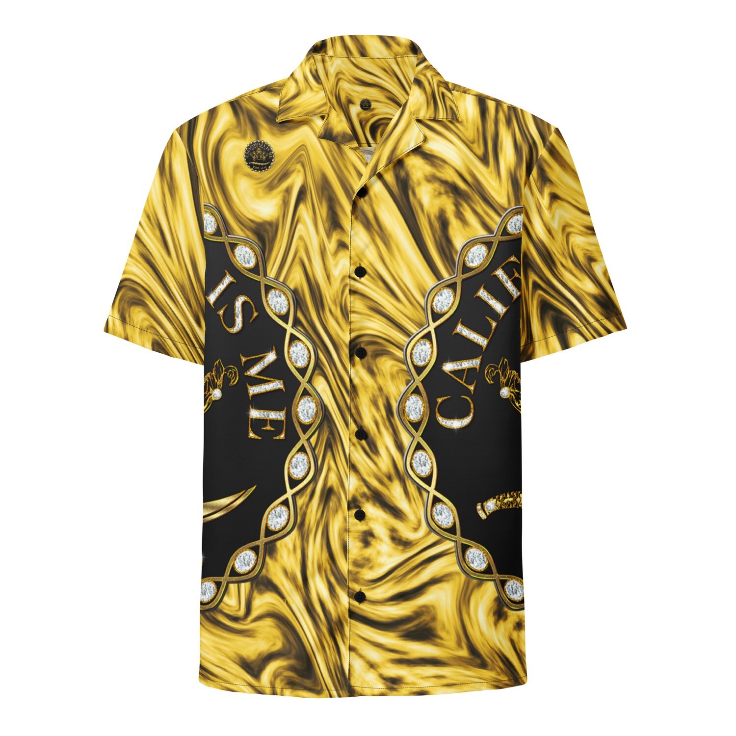 Calafia&#39;s Liquid Gold Unisex Button Down Collared Shirt