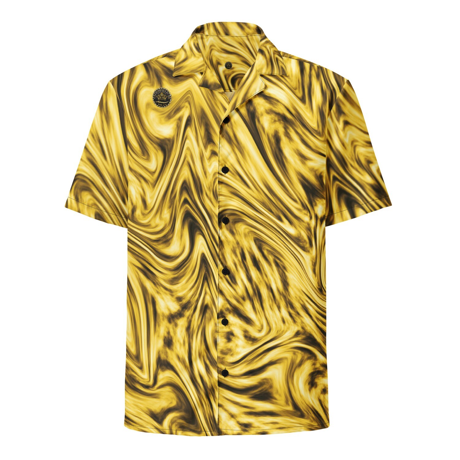 Her Majesty Calafia&#39;s Liquid Gold Unisex Button Down Collared Shirt