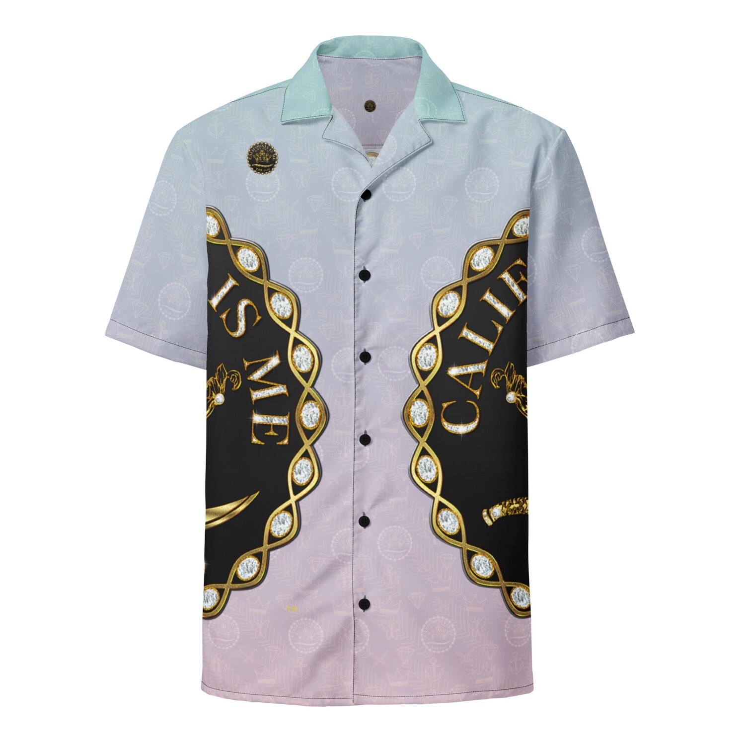 Cotton Candy Fade Logo Unisex Button Down Collared Shirt