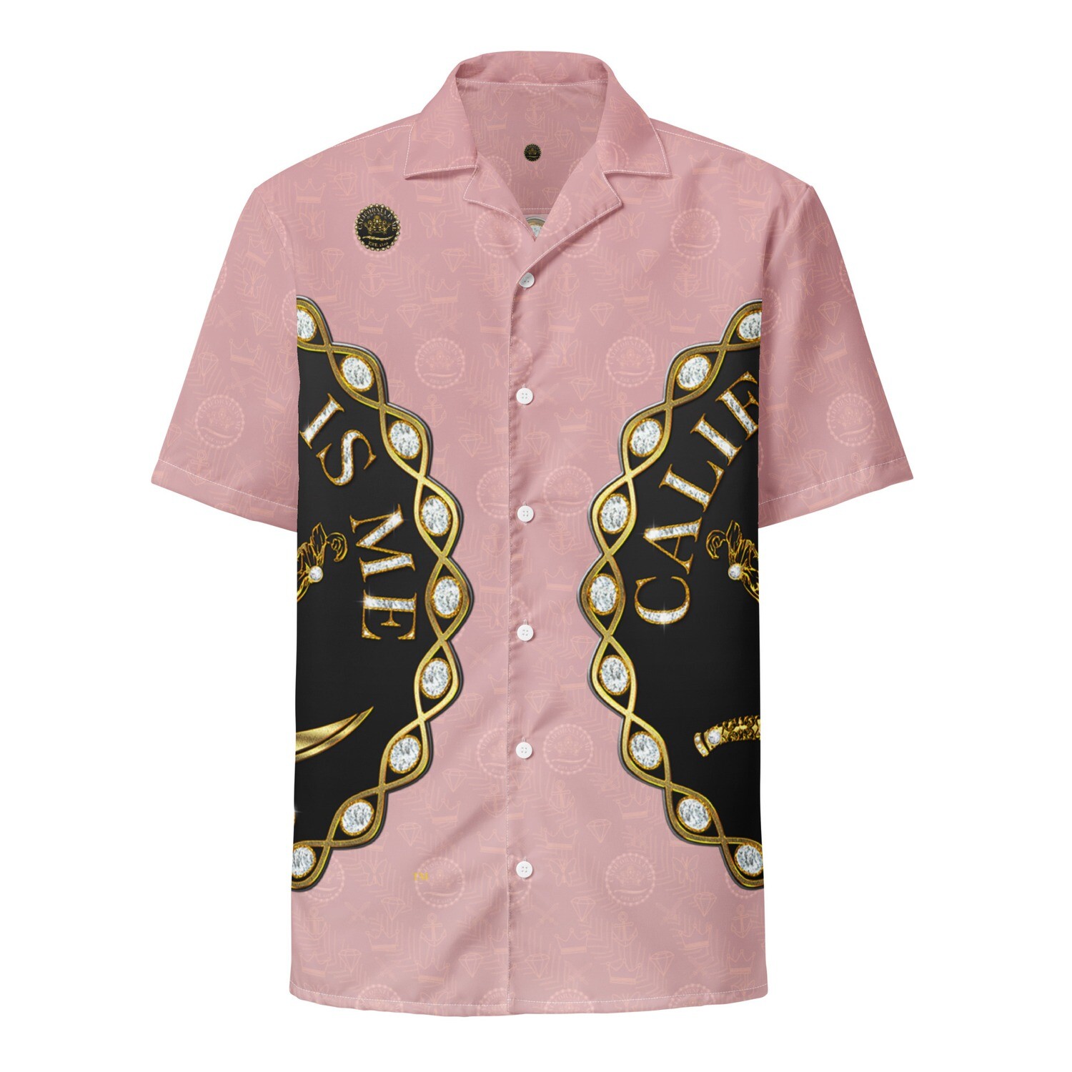 CALIFORNIA IS ME Royal Armor Power Pink Unisex Button Down Collared Shirt