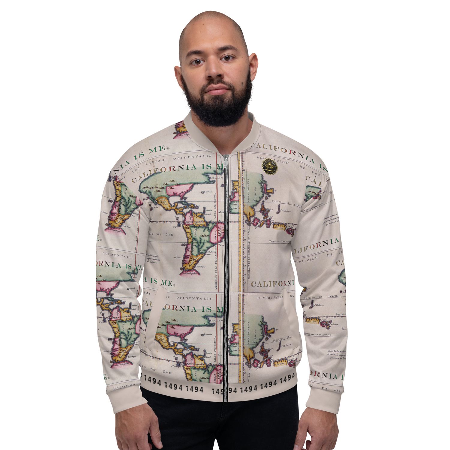 Tordesillas/California Map New World pre Columbus Unisex Bomber Jacket