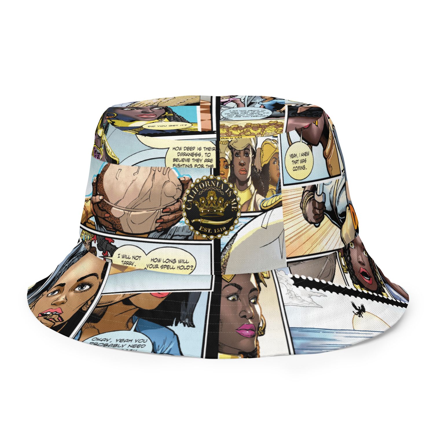 Queen Calafia Comic Book Pages Reversible bucket hat