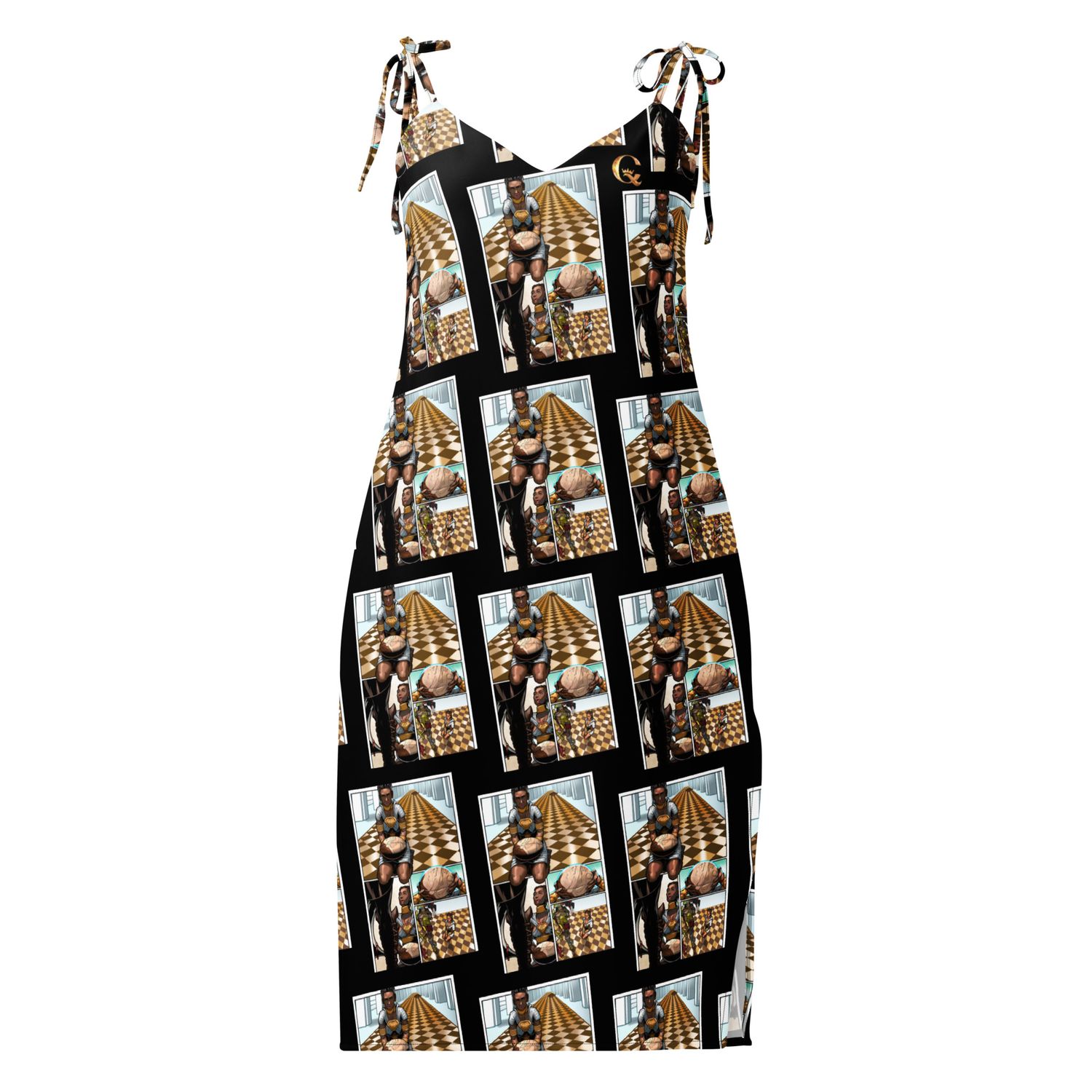 QUEEN CALAFIA TM Tie-strap midi dress