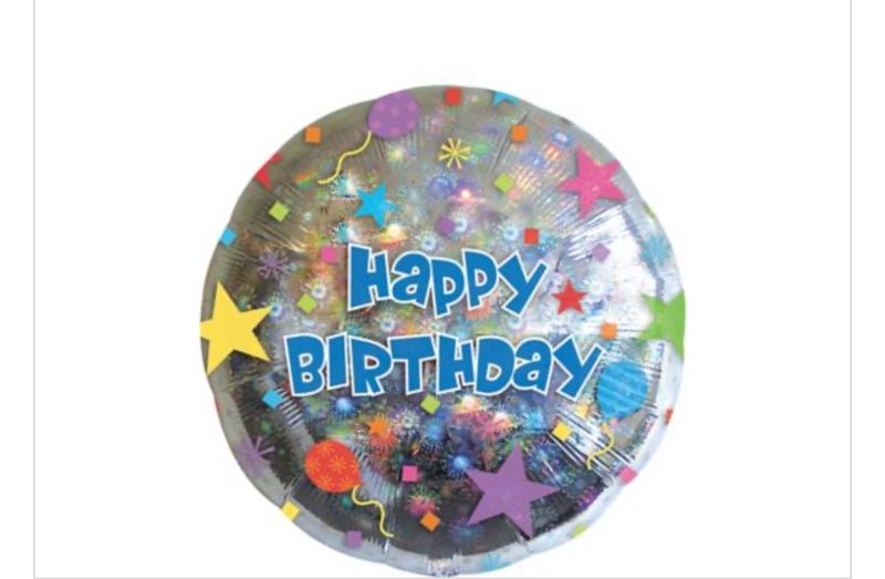 18 Inch Happy Birthday Confetti Foil Mylar Balloon