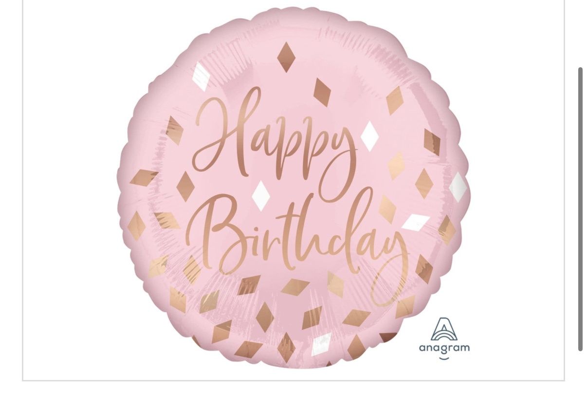 Blush Birthday Mylar 18 in. - Happy Birthday