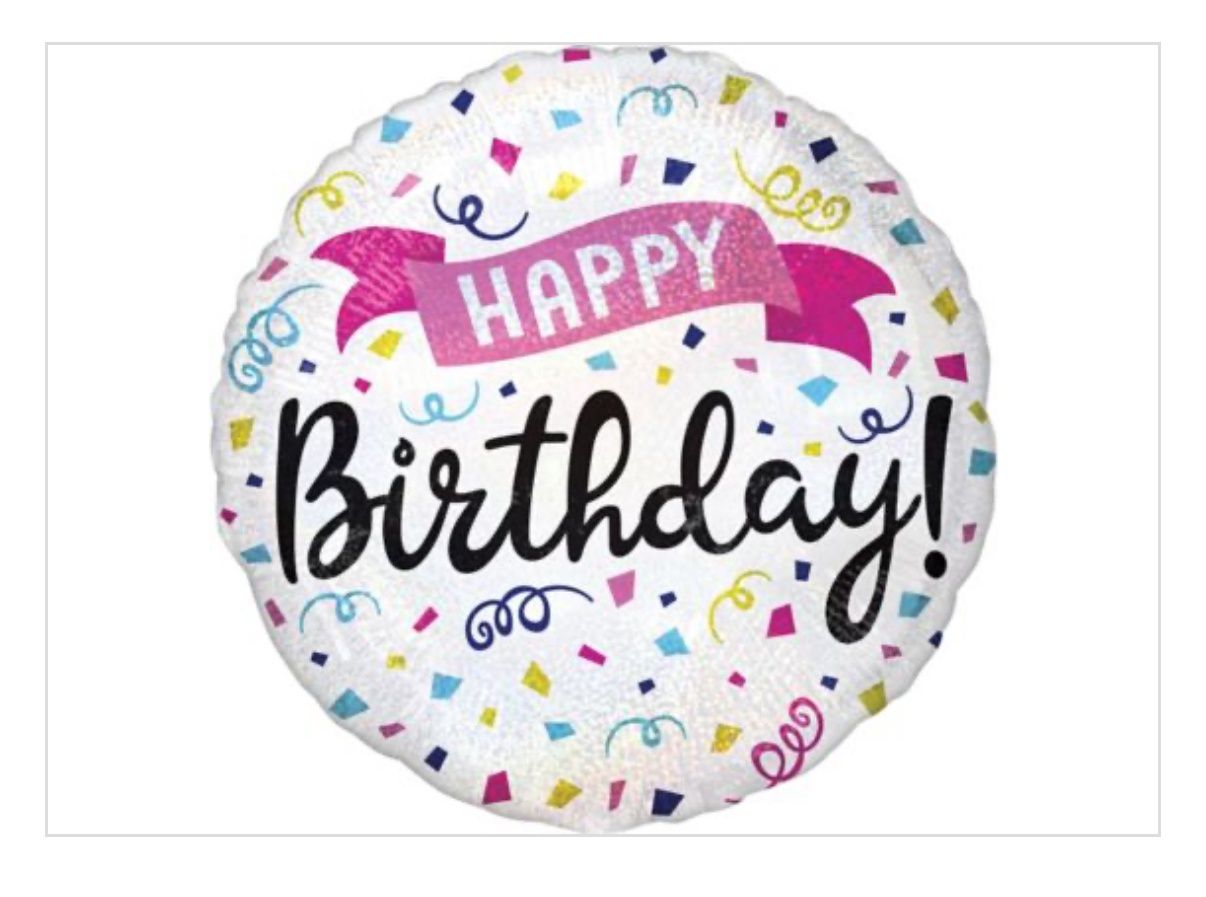 Prismatic Confetti and Streamer Happy Birthday Foil Balloon