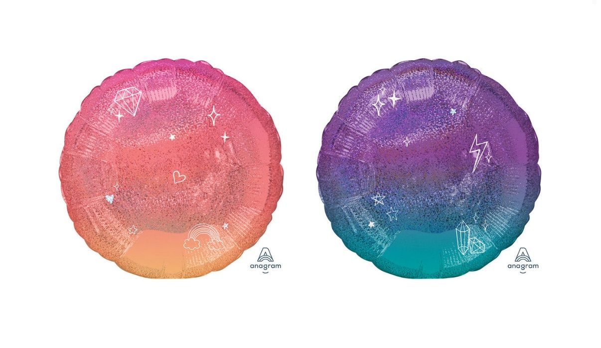 Anagram 18&quot; Sparkle Ombre Foil Balloon, Multicolor